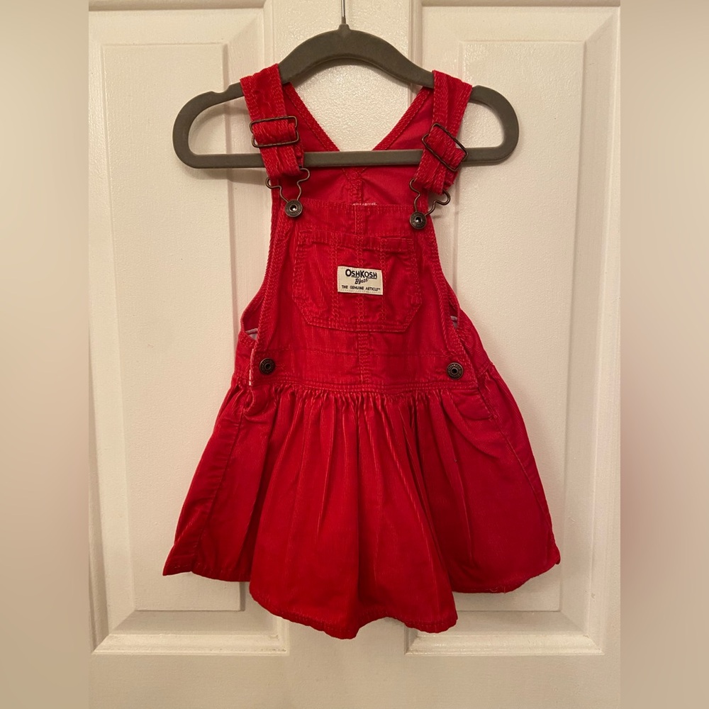 OshKosh B'gosh Vibrant Red Kids Overalls dress